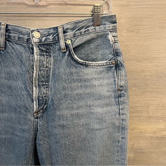 AGOLDE Los Angeles High Rise Button Fly Light Wash‎ Jeans 30x22 Good Condition - Picture 2 of 11